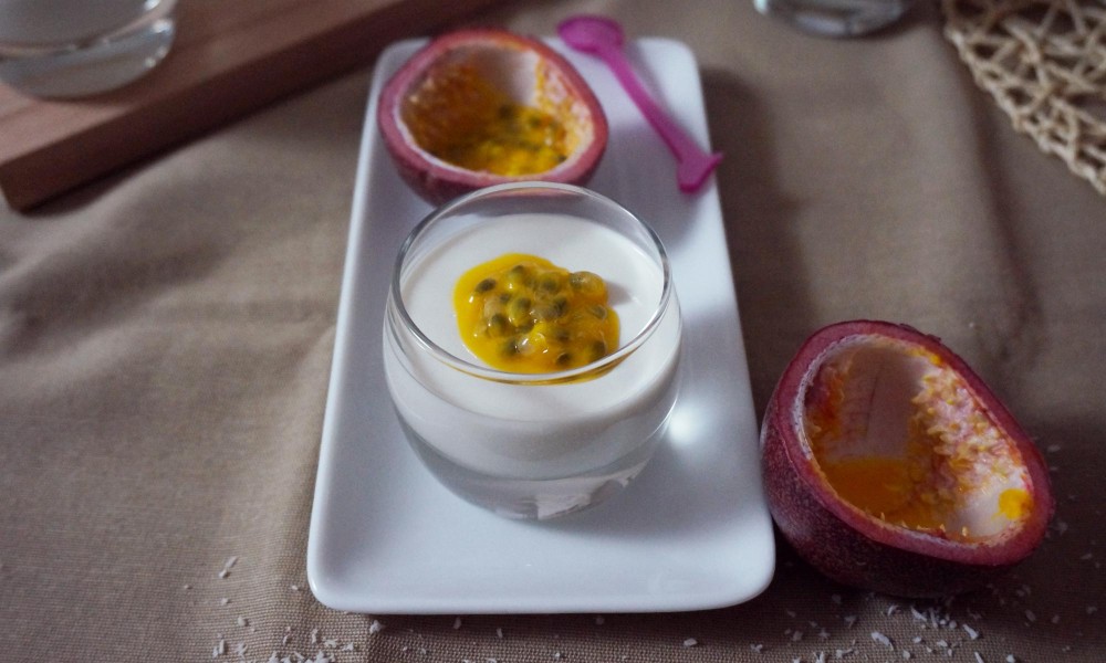 recette facile panna cotta noix coco fruit passion