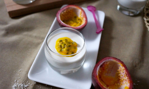 recette facile panna cotta noix coco fruit passion bis