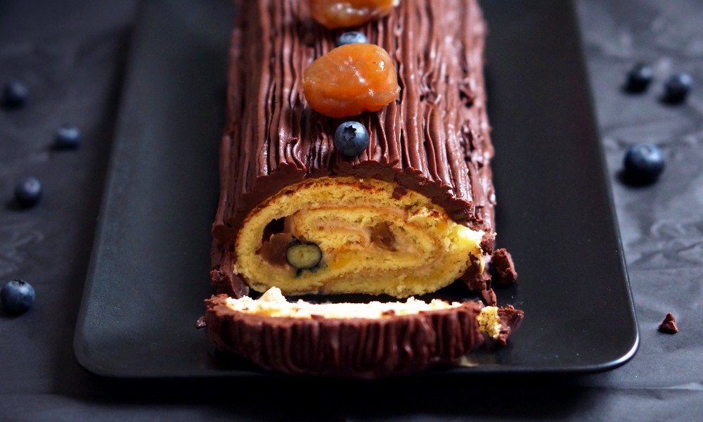 recette buche de noel chocolat myrtilles 06