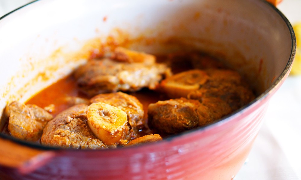 Osso bucco terminé dans sa cocotte