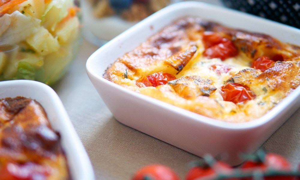 Brunch recette : clafouti aux tomates cerises par Pretty Chef