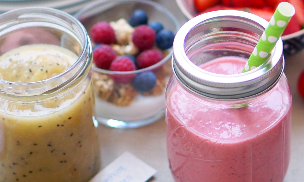 Brunch recette : smoothie banane, fraise et kiwi par Pretty Chef