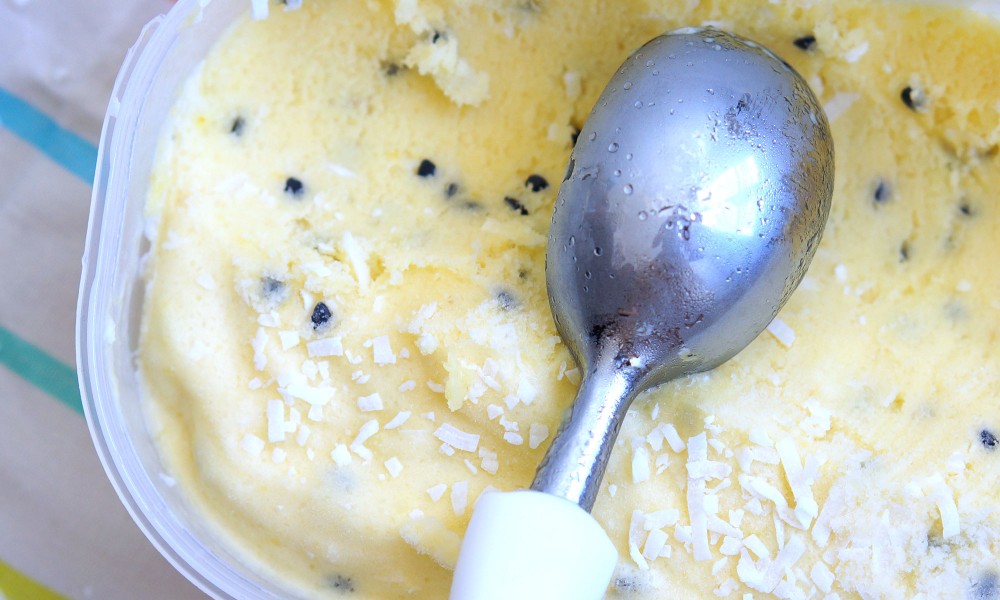 Sorbet maison à l'ananas, fruits de la passion et coco par Pretty Chef