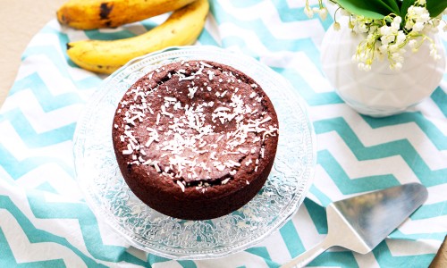 gateau chocolat vegan banane coco recette pretty chef