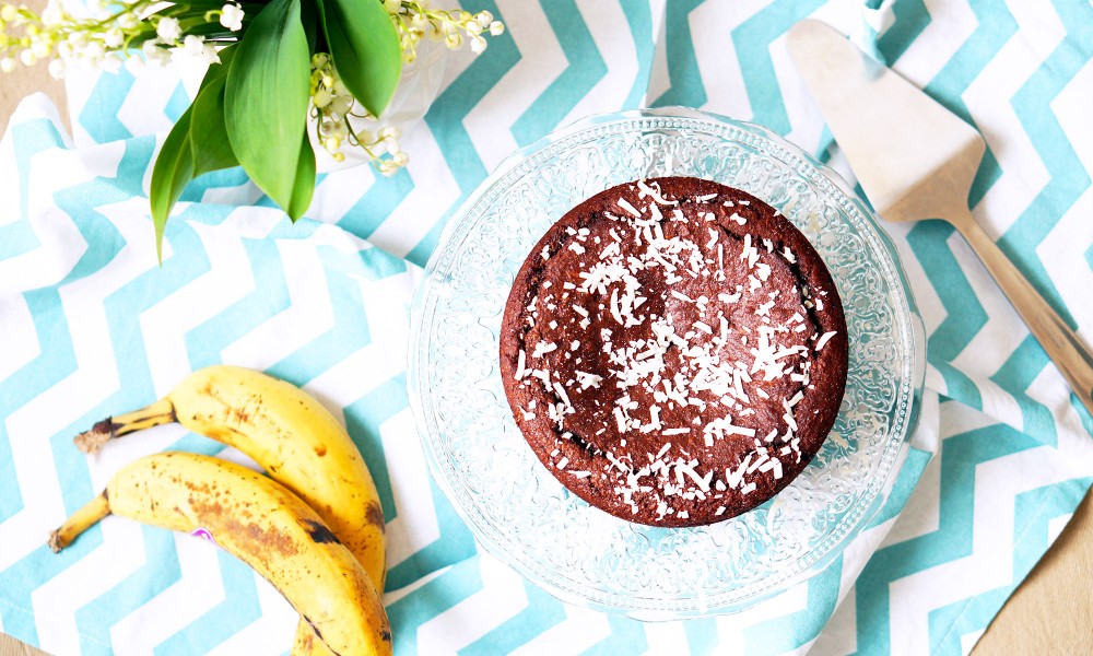 gateau chocolat vegan banane coco recette pretty chef