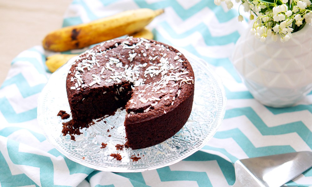 gateau chocolat vegan banane coco recette pretty chef